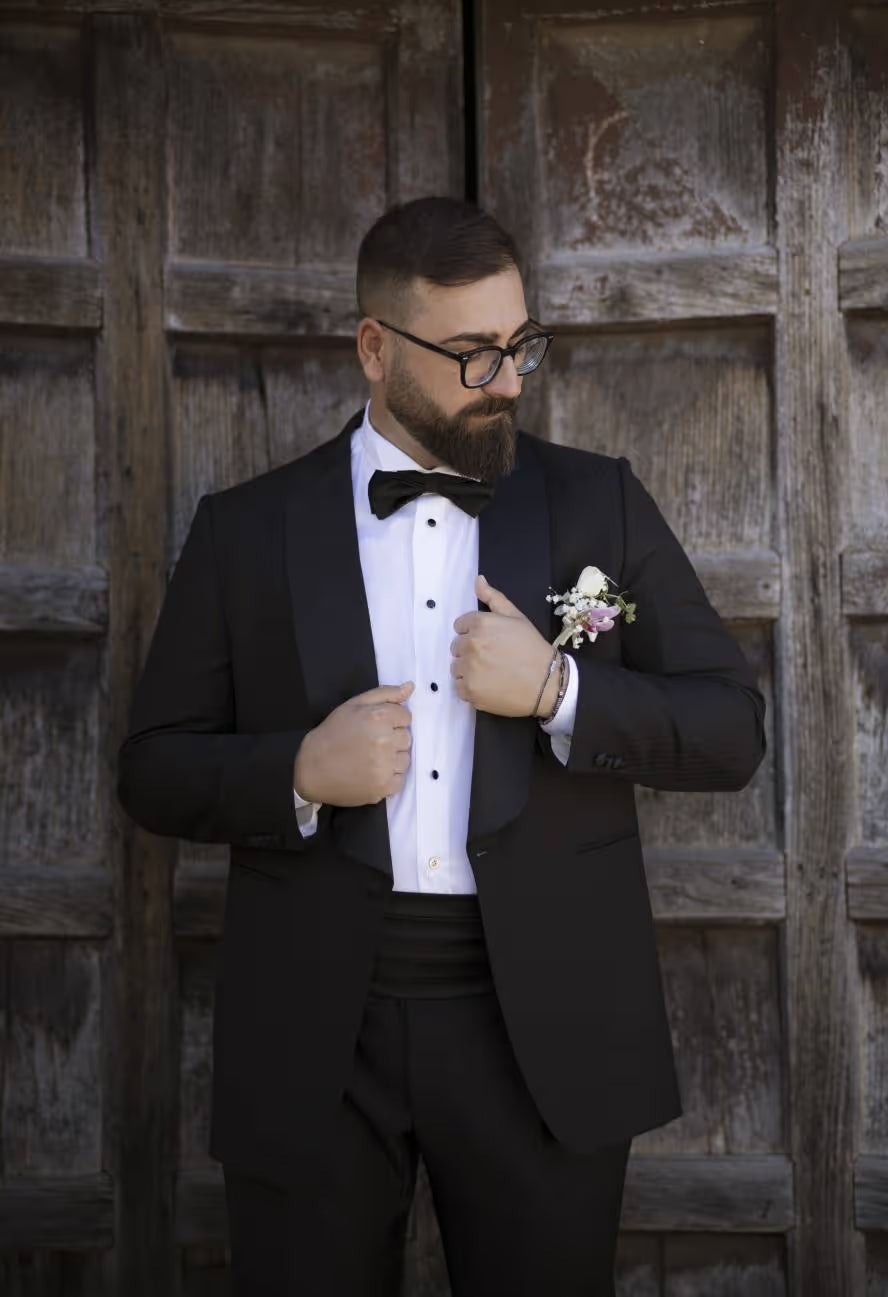 Abito da cerimonia sartoriale — lavorazione a mano Vinciguerra Sartoria Italiana